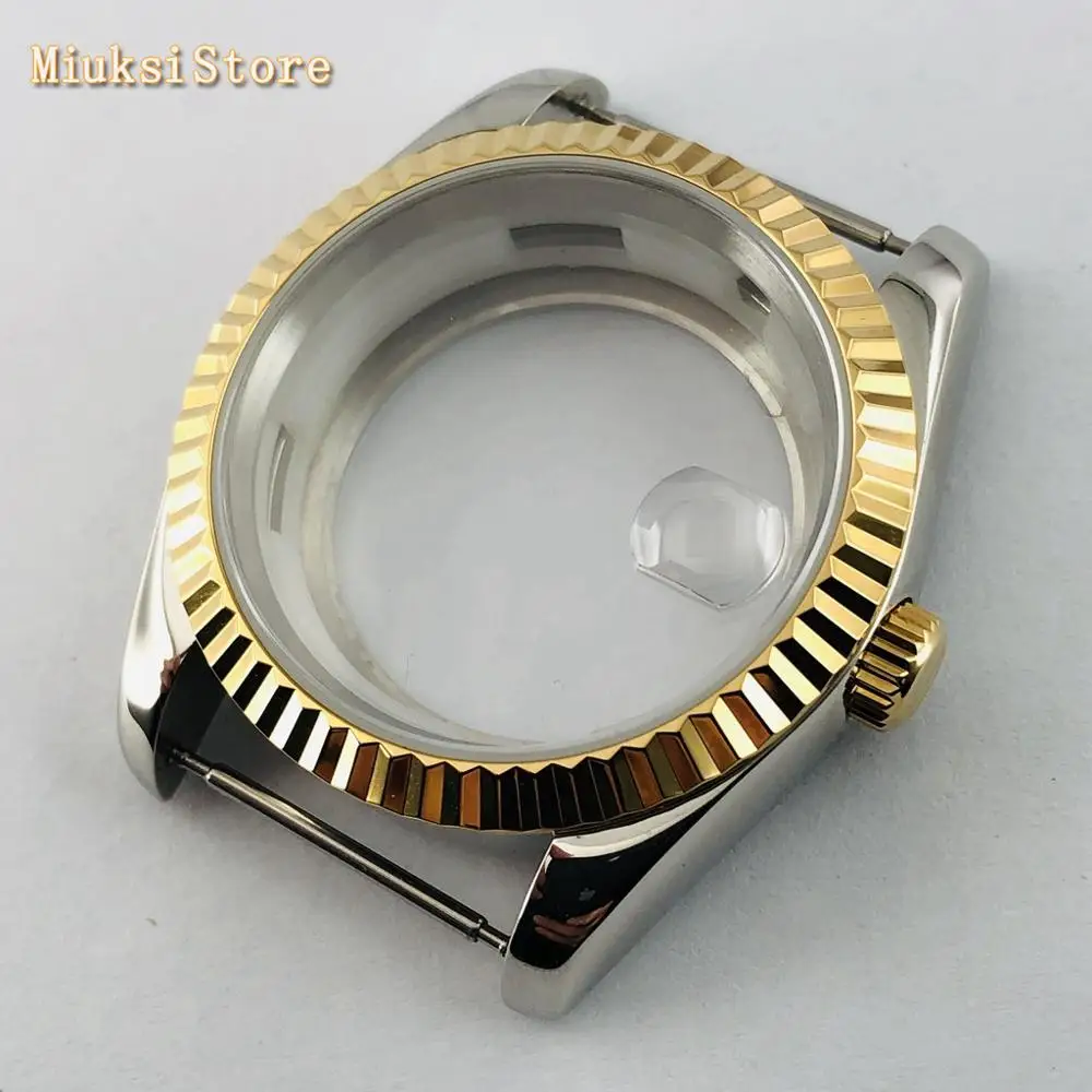 

DEBERT 36mm sapphire glass date window watch case fit ETA 2836 ,Miyota 8205 8215 821A 82 series，Mingzhu DG 2813 3804 movement