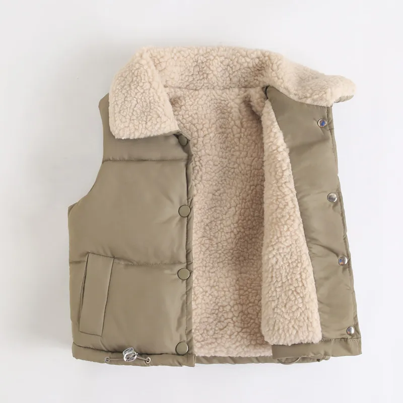 Winter Lambs Wool Boys Vest Turn-Down Collar Girls Thicken Warm Down Waistcoat Solid Gilet For 1-10Y Kids Children's Clothes
Winter Lambs Wool Boys Vest Turn-Down Collar Girls Thicken Warm Down Waistcoat Solid Gilet For 1-10Y Kids Children's Clothes