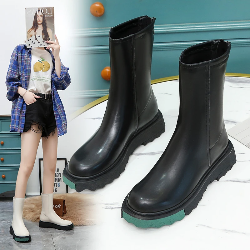 Fashion Women's Boots 2021 New PU Leather Black White Boots Female Elegant Shoes Zipper Flat Ankle Motorcycle Boots Designer
Fashion Women's Boots 2021 New PU Leather Black White Boots Female Elegant Shoes Zipper Flat Ankle Motorcycle Boots Designer