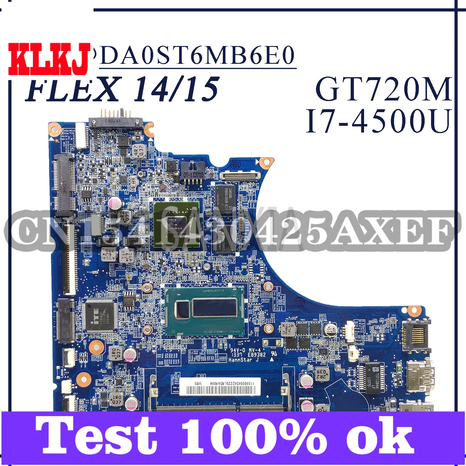 KLKJ DA0ST6MB6E0 материнская плата для ноутбука Lenovo Flex 14/15 оригинальная материнская плата I7-4500U GT720M 
KLKJ DA0ST6MB6E0 материнская плата для ноутбука Lenovo Flex 14/15 оригинальная материнская плата I7-4500U GT720M