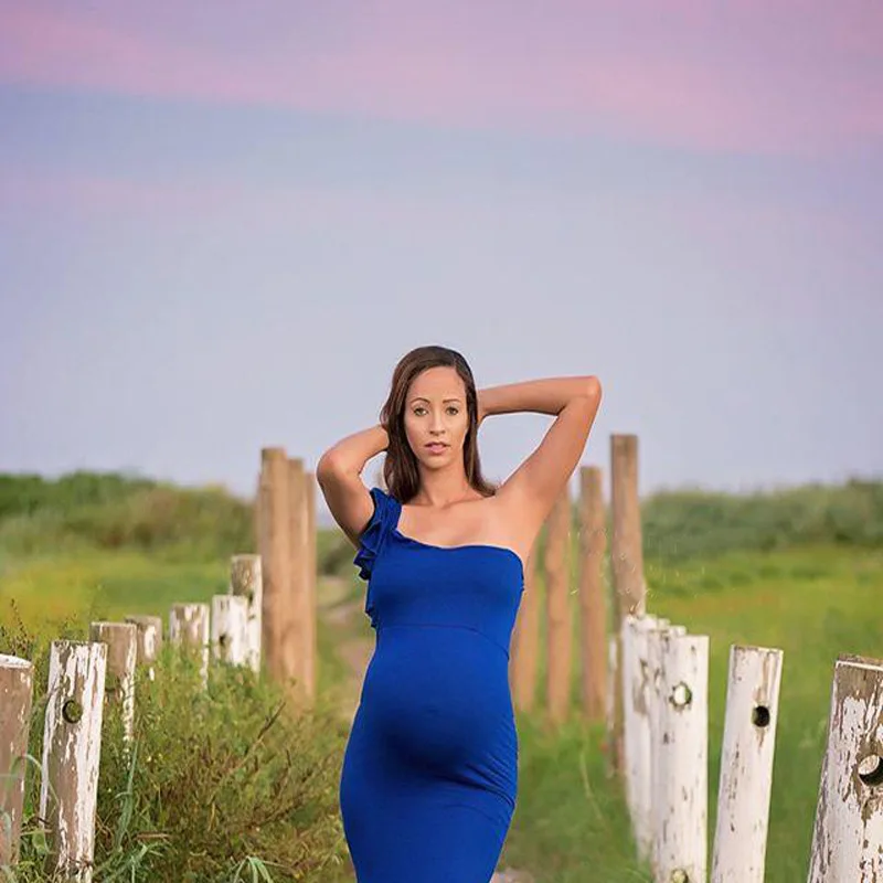 New Mercerized Cotton Maxi Gown Asymmetry Dress Maternity Pregnant Photo Photography Props Long Dresses Pregnancy Vestidos | Мать и