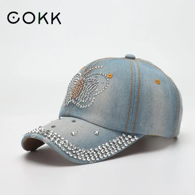 COKK Women's Baseball Cap Shiny Butterfly Pattern Denim Cloth Snapback Hats For Women Summer Autumn Casual Gorras Adjustable New
COKK Women's Baseball Cap Shiny Butterfly Pattern Denim Cloth Snapback Hats For Women Summer Autumn Casual Gorras Adjustable New
