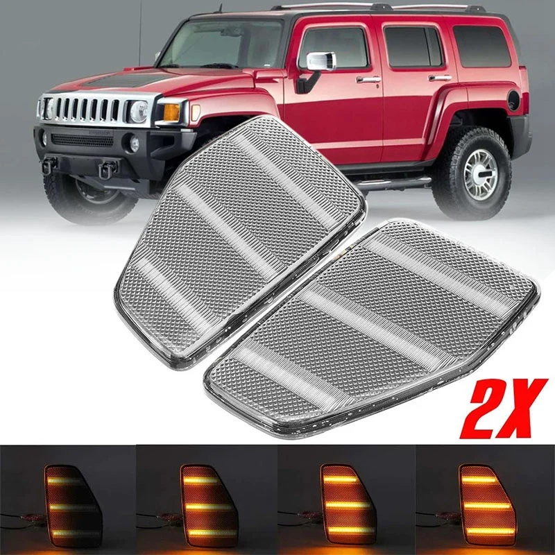 2Pcs LED Dynamic Turn Signal Lights Side Marker Reflector Light Front Fender Lamp for Hummer H3 2006-2010 H3T 2009-2010
2Pcs LED Dynamic Turn Signal Lights Side Marker Reflector Light Front Fender Lamp for Hummer H3 2006-2010 H3T 2009-2010