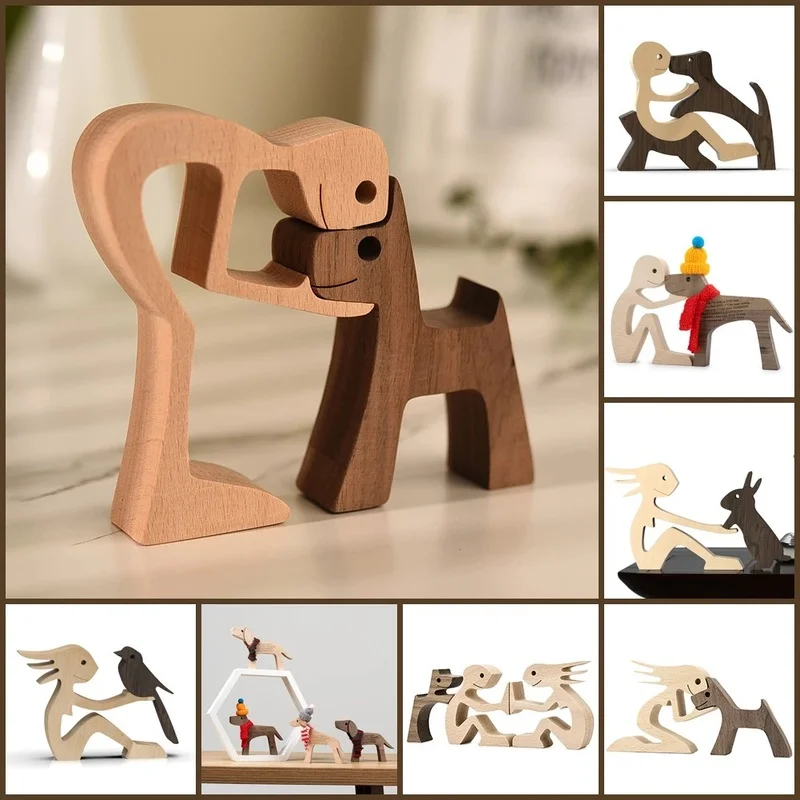 Handmade Wood Dog Decor Sculptures Craft Creative Figurine Ornement Decoration for Bedroom Home Office Decor Gift Natural
Handmade Wood Dog Decor Sculptures Craft Creative Figurine Ornement Decoration for Bedroom Home Office Decor Gift Natural