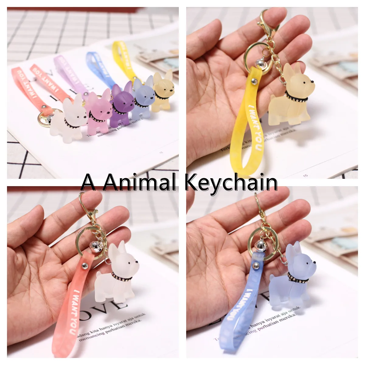 2021 Popular Crystal French Fighting Dog Keychain Cute Transparent Dog Bag CarKeyring Couple Cartoon Key Chain Gift
2021 Popular Crystal French Fighting Dog Keychain Cute Transparent Dog Bag CarKeyring Couple Cartoon Key Chain Gift