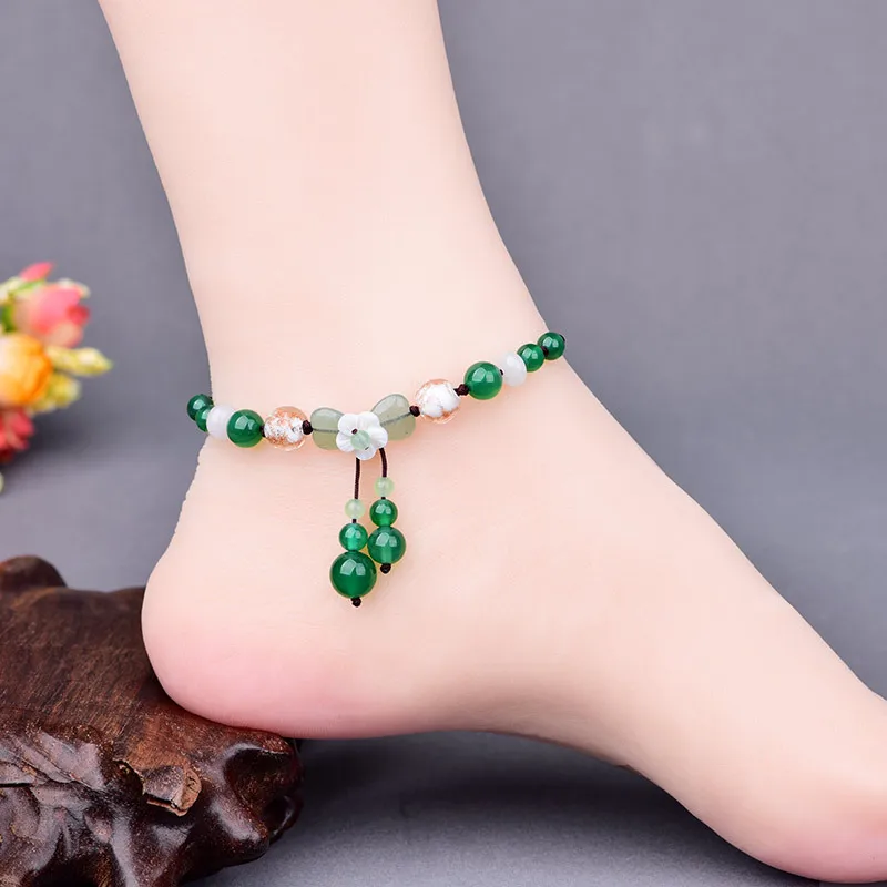 Hand Woven Green Agate Anklet Retro Style Jewelry Accessories Foot Ring Manufacturer Wholesale Hanfu Decoration
Hand Woven Green Agate Anklet Retro Style Jewelry Accessories Foot Ring Manufacturer Wholesale Hanfu Decoration