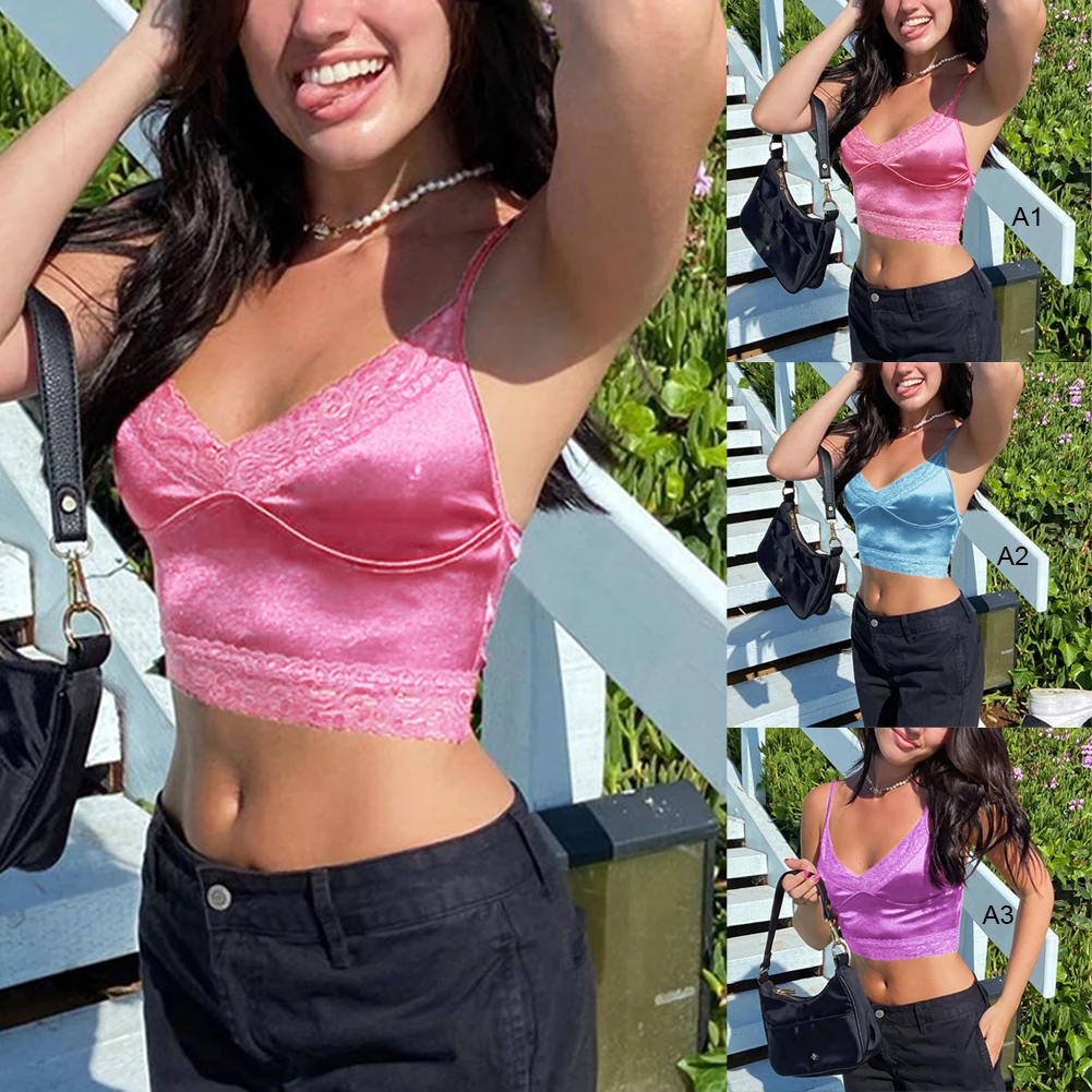 Lace Sweat Patchwork Top Women Summer Sexy Backless V-neck Short Camisole Casual Spaghetti Strap Solid Tops Dating Daily Wear
Lace Sweat Patchwork Top Women Summer Sexy Backless V-neck Short Camisole Casual Spaghetti Strap Solid Tops Dating Daily Wear