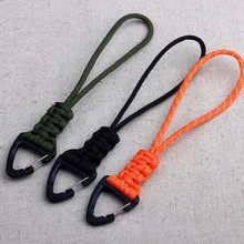 Paracord Keychain Military Braided Nylon Lanyard Triangle Buckle High-Strength Parachute Rope Carabiner Outdoor Survival Tools