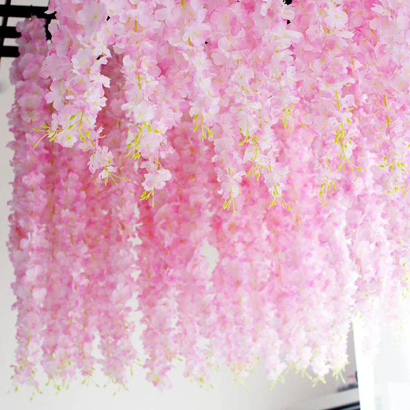 

Artificial Clove Flower Vines Garland DIY Hanging Rattan Fake Silk Wisteria Home Decoration Wedding Party Decor Garland Romantic