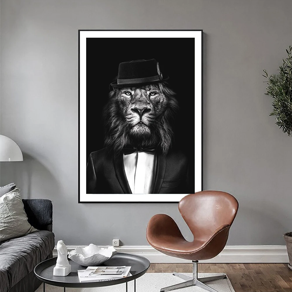 Modern Gentleman Animal Canvas Painting Tiger Lion In A Suit Posters and Prints Wall Art Picture for Living Room Home Decoration
Modern Gentleman Animal Canvas Painting Tiger Lion In A Suit Posters and Prints Wall Art Picture for Living Room Home Decoration