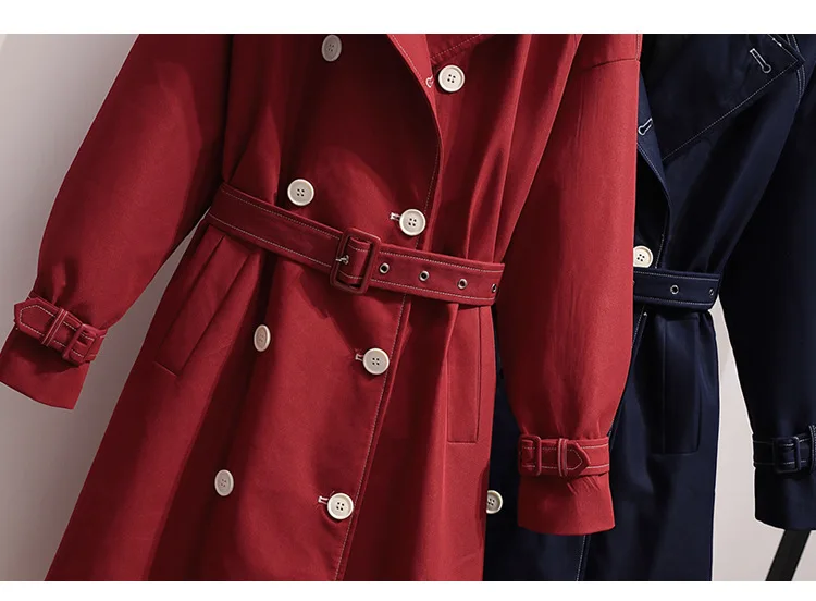 TE012 Korean Style Fashionable Womens Trench Coat Casual New Autumn Lapel Double-breasted Windbreaker With Belt
TE012 Korean Style Fashionable Womens Trench Coat Casual New Autumn Lapel Double-breasted Windbreaker With Belt