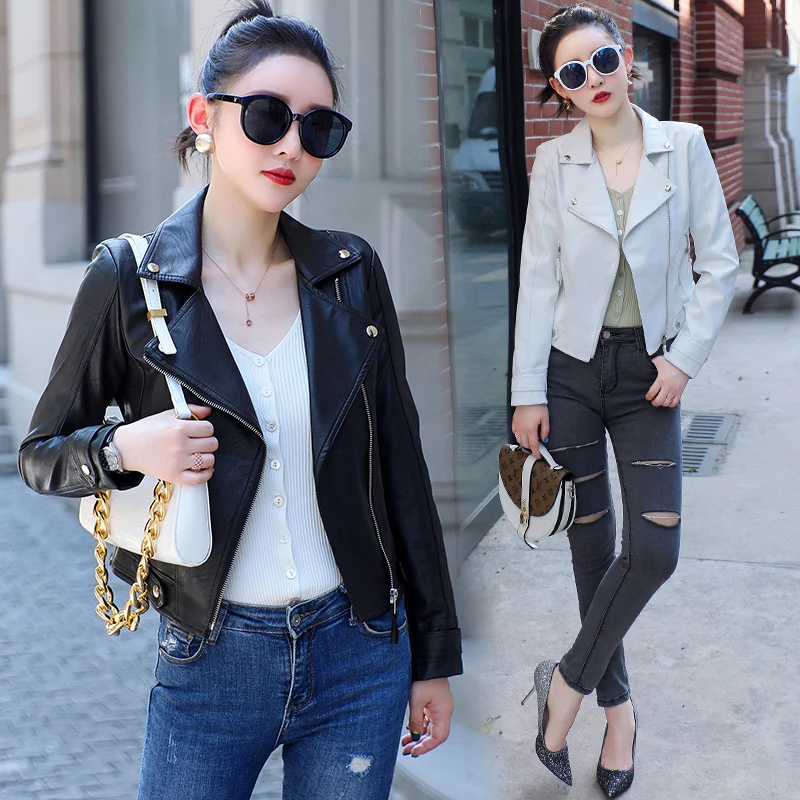 Autumn Women Pu Leather Jacket Woman Zipper Short Coat Female Fashion Bomber Faux Leather Outwear Spring Blazer vest cuir femme
Autumn Women Pu Leather Jacket Woman Zipper Short Coat Female Fashion Bomber Faux Leather Outwear Spring Blazer vest cuir femme