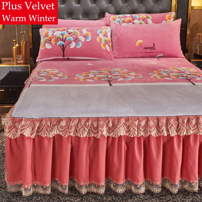 RainFire Warm Bed Skirt Crystal Velvet Thickened Bedspread Three Piece Set Flannel Bed Linens King Queen Size with Pillowcases
RainFire Warm Bed Skirt Crystal Velvet Thickened Bedspread Three Piece Set Flannel Bed Linens King Queen Size with Pillowcases