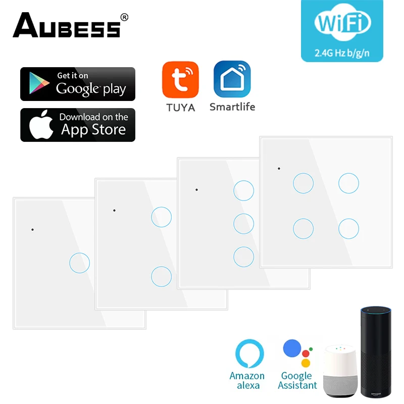 Умный дом Aubess, Wi-Fi, сенсорный выключатель, управление через приложение Smart Life/Tuya, Alexa Google Home, голосовое управление, ЕС, США, 1/2/3/4 Way
Умный дом Aubess, Wi-Fi, сенсорный выключатель, управление через приложение Smart Life/Tuya, Alexa Google Home, голосовое управление, ЕС, США, 1/2/3/4 Way