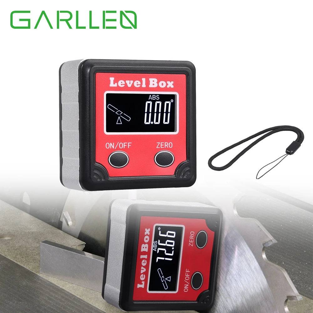 

GARLLEN Magnetic Digital Angle Gauge Protractor Inclinometer Spirit Level Bevel Box 0.05° Resolution with LCD Backlight Display