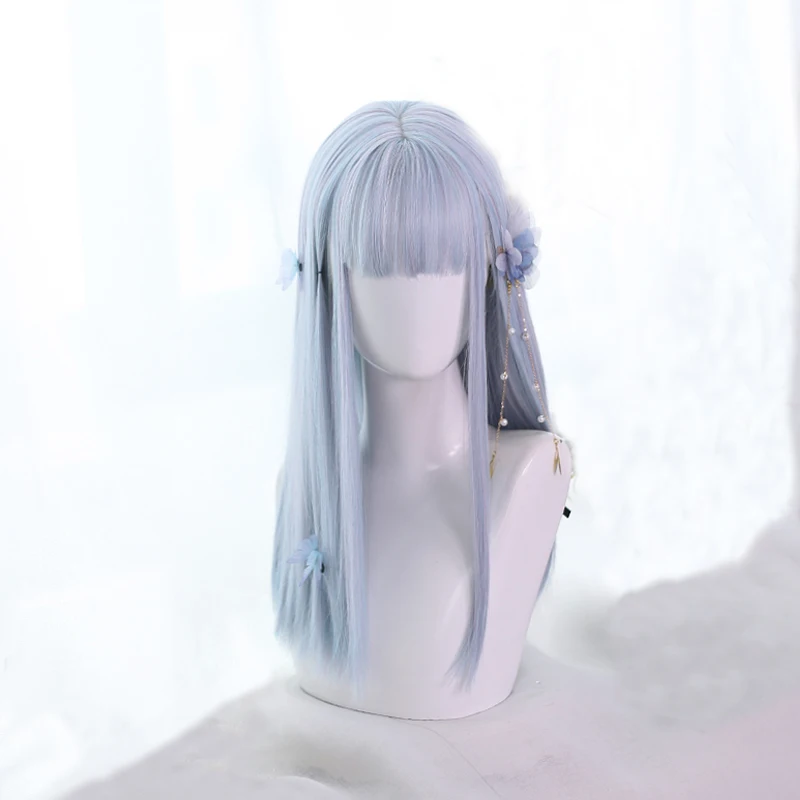 VICWIG Women's Synthetic Hair Light Blue Long Straight Cosplay Wig with Bangs Heat-resistant Rose Net
VICWIG Women's Synthetic Hair Light Blue Long Straight Cosplay Wig with Bangs Heat-resistant Rose Net