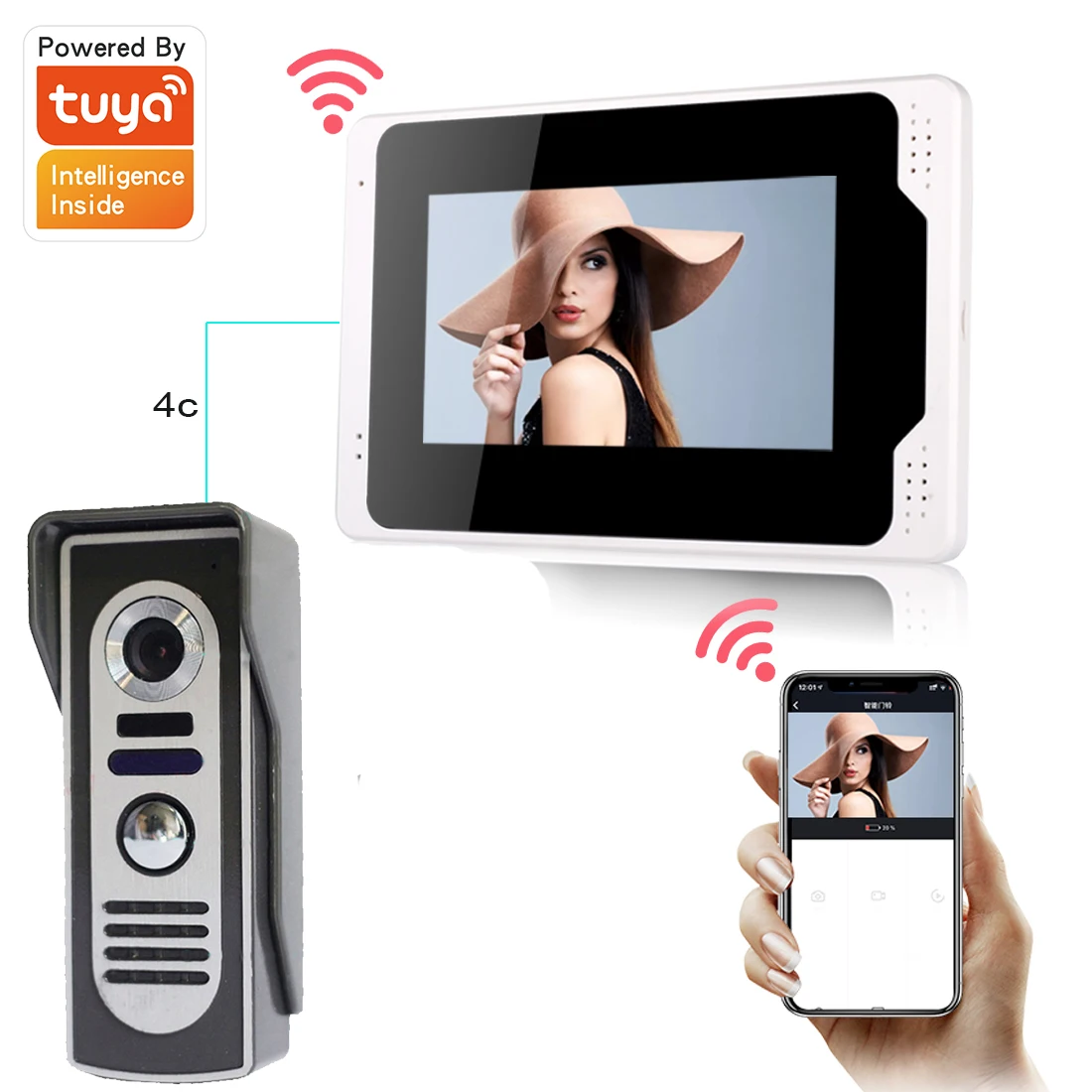 Умный видеодомофон Tuya 7 дюймов Wi Fi система контроля доступа Домашний