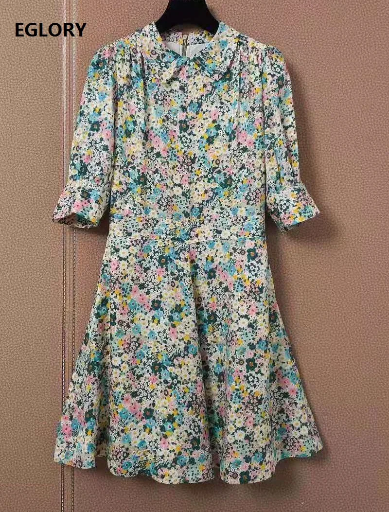 Quality Silk Top Dress 2021 Summer Women Turn-down Collar Sweet Little Floral Print Half Sleeve Casual Party Gorgeous Dress
Quality Silk Top Dress 2021 Summer Women Turn-down Collar Sweet Little Floral Print Half Sleeve Casual Party Gorgeous Dress