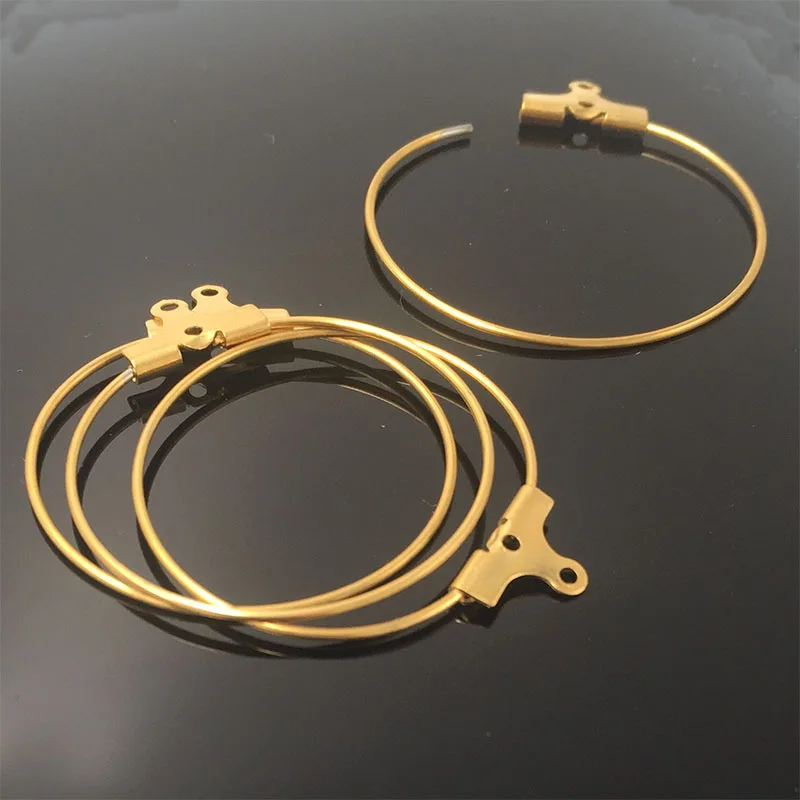 

Round Gold Beading Hoop Loops Earring Finding Component 25mm Stainless Steel Hypoallergenic Nickle Free Lead