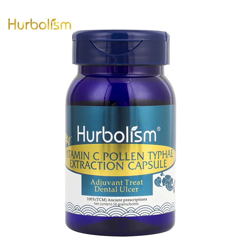 Hurbolism Vitamin C Pollen Typhae Extraction Capsule, Adjuvant Treat Dental Ulcer, Plants Extract, no side effect, 50pcs.
Hurbolism Vitamin C Pollen Typhae Extraction Capsule, Adjuvant Treat Dental Ulcer, Plants Extract, no side effect, 50pcs.