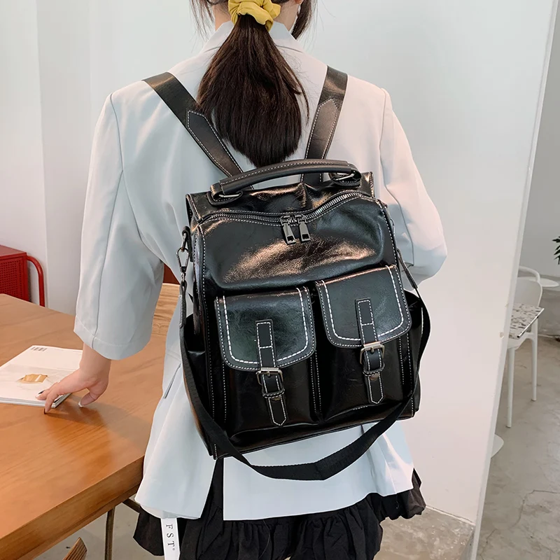 2021 Women Leather Backpack Female Rucksack Designer Vintage Shoulder Bag Escola Large Capacity School Bag Backpacks Mochila
2021 Women Leather Backpack Female Rucksack Designer Vintage Shoulder Bag Escola Large Capacity School Bag Backpacks Mochila