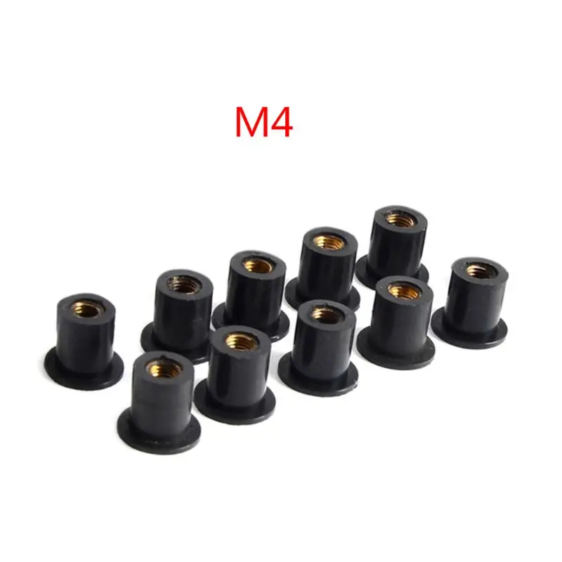 10pcs M4/M5/M6 Rubber Well Nuts Blind Fastener Windscreen Windshield Fairing Cowl Accessories for Motorcycle | Автомобили и