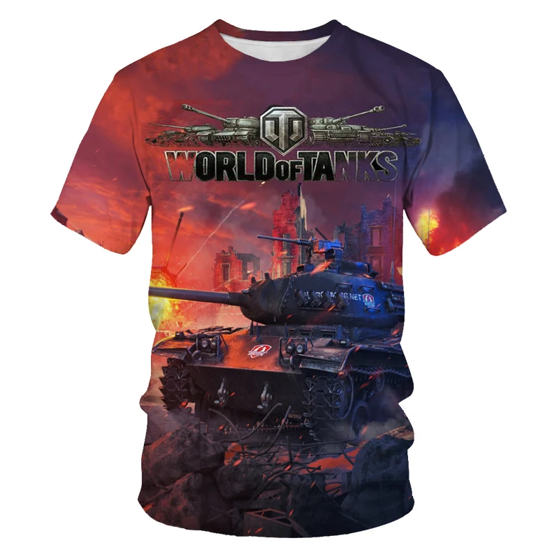 World of Tanks and other games 3D printing fashion men's and women's short-sleeved T-shirts, soft materials, outdoor casual loos
World of Tanks and other games 3D printing fashion men's and women's short-sleeved T-shirts, soft materials, outdoor casual loos