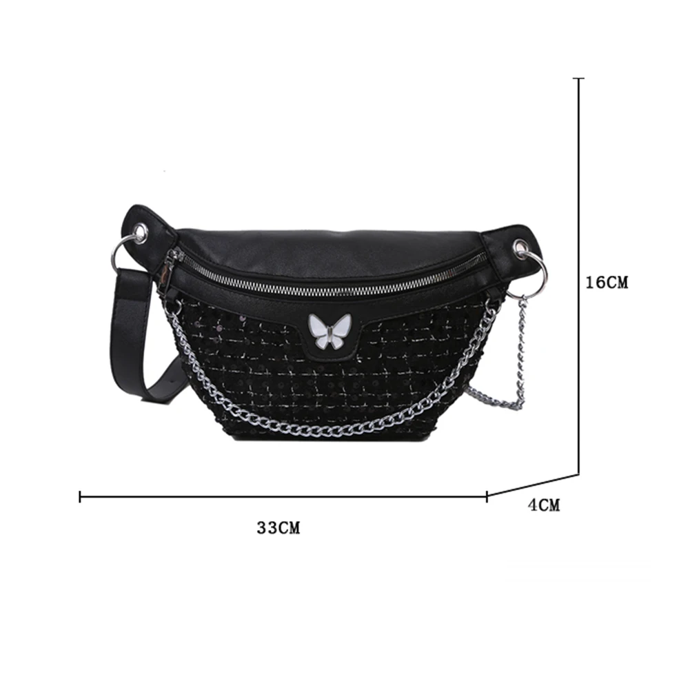Fanny Chest Belt Purse Sequins Shiny Waist Bag Girls Shoulder Portable Butterfly for Women Waist PU Leather Female 2020
Fanny Chest Belt Purse Sequins Shiny Waist Bag Girls Shoulder Portable Butterfly for Women Waist PU Leather Female 2020