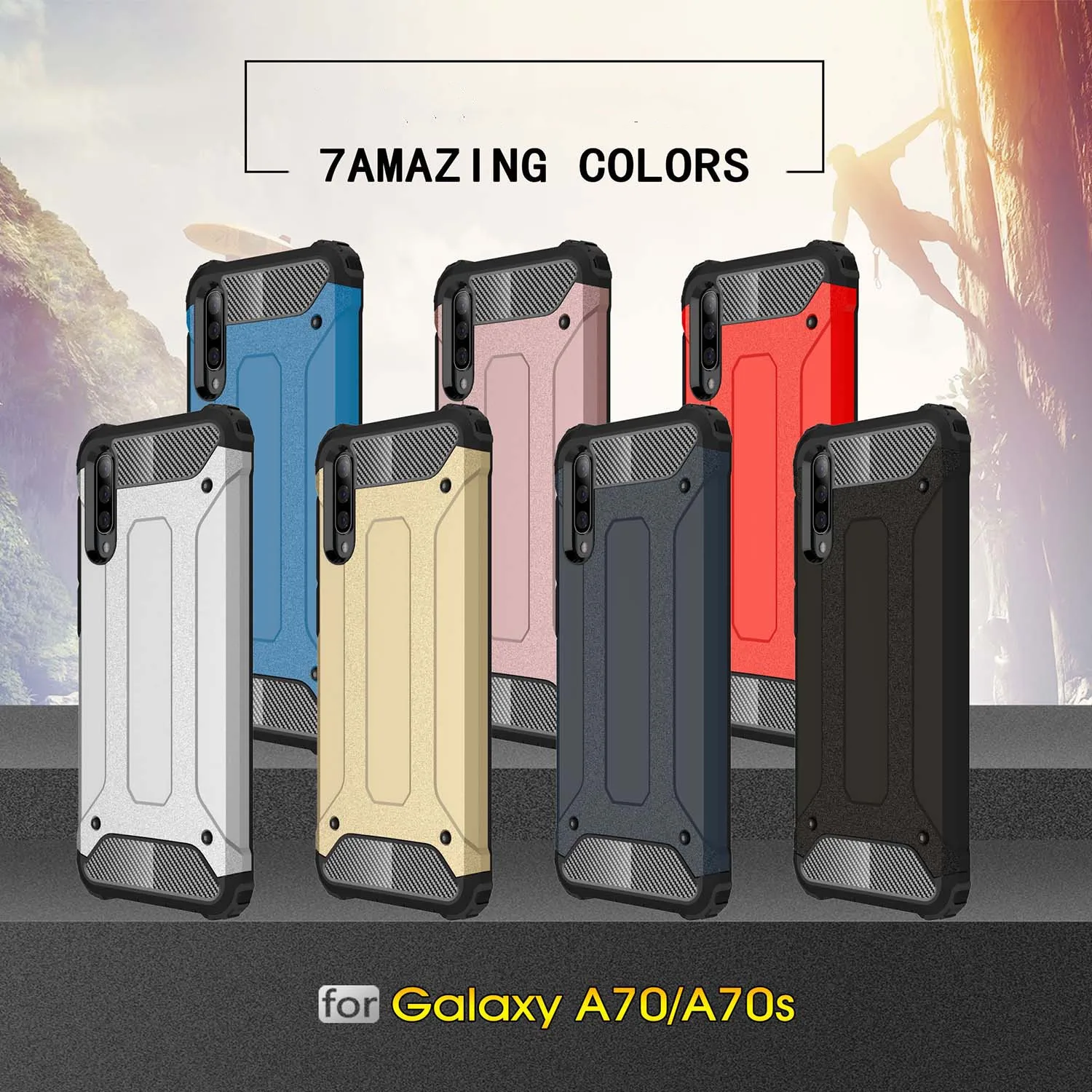 Чехол для samsung Galaxy A70 чехол TPU + PC противоударный гибридный защитный полный