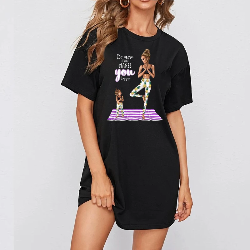 Yoga Mom Print Dress Mini Women Loose Summer T-Shirt Dresses Korean Short Sleeve Streetwear Casual Pullover Robes 2021
Yoga Mom Print Dress Mini Women Loose Summer T-Shirt Dresses Korean Short Sleeve Streetwear Casual Pullover Robes 2021