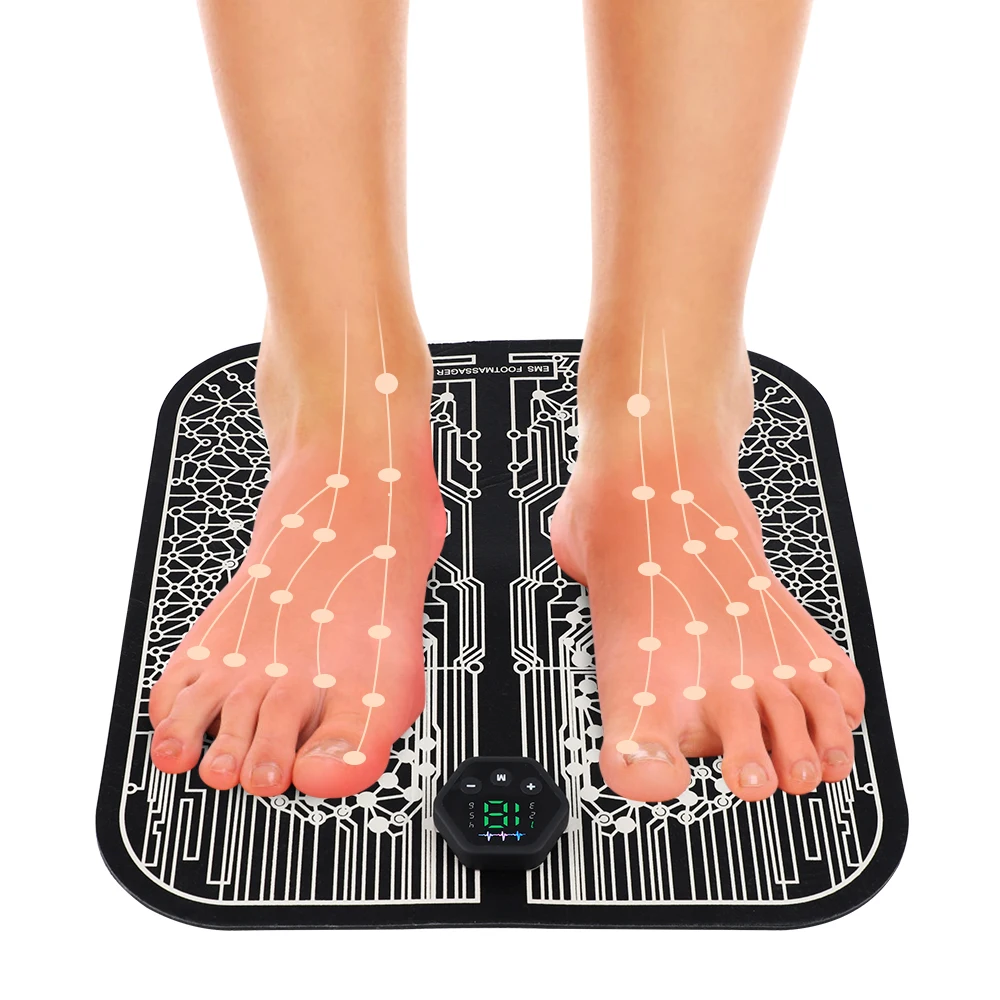 EMS Smart Foot Massage Pad Electric Foot Massager Pulse 6 Modes 19 Intensity Relax Body Blood Circulation Relieve Pain USB New
EMS Smart Foot Massage Pad Electric Foot Massager Pulse 6 Modes 19 Intensity Relax Body Blood Circulation Relieve Pain USB New