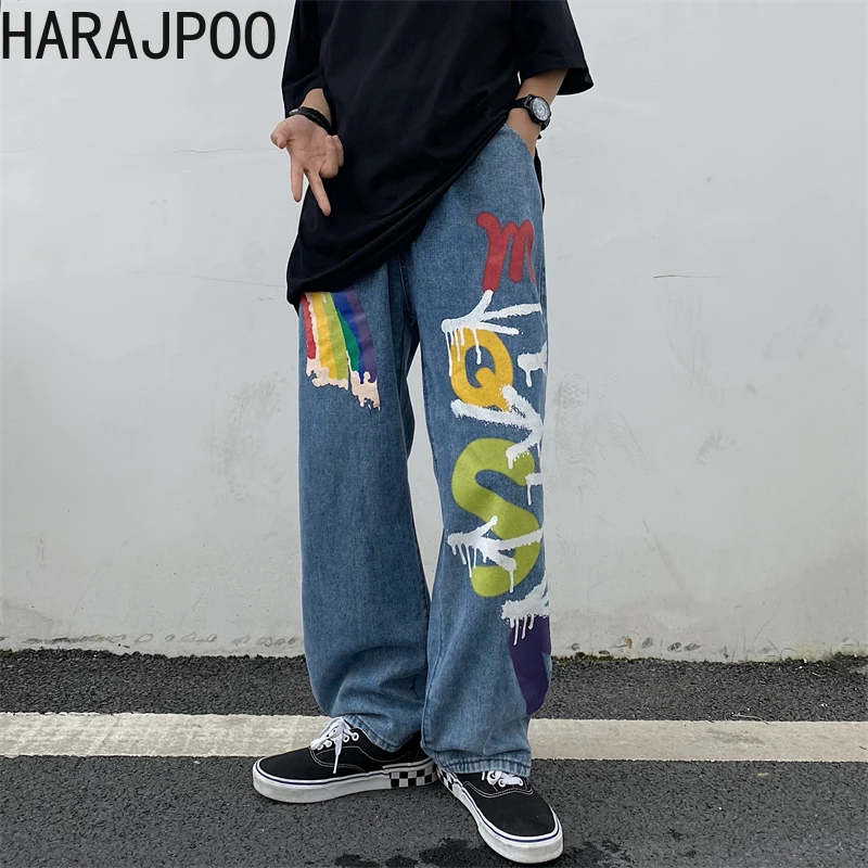 Harajpoo Women Pants Street Hip Hop Jeans Korean INS Retro Rainbow Graffiti Couple Loose High Waist Wide Leg Straight Trousers
Harajpoo Women Pants Street Hip Hop Jeans Korean INS Retro Rainbow Graffiti Couple Loose High Waist Wide Leg Straight Trousers
