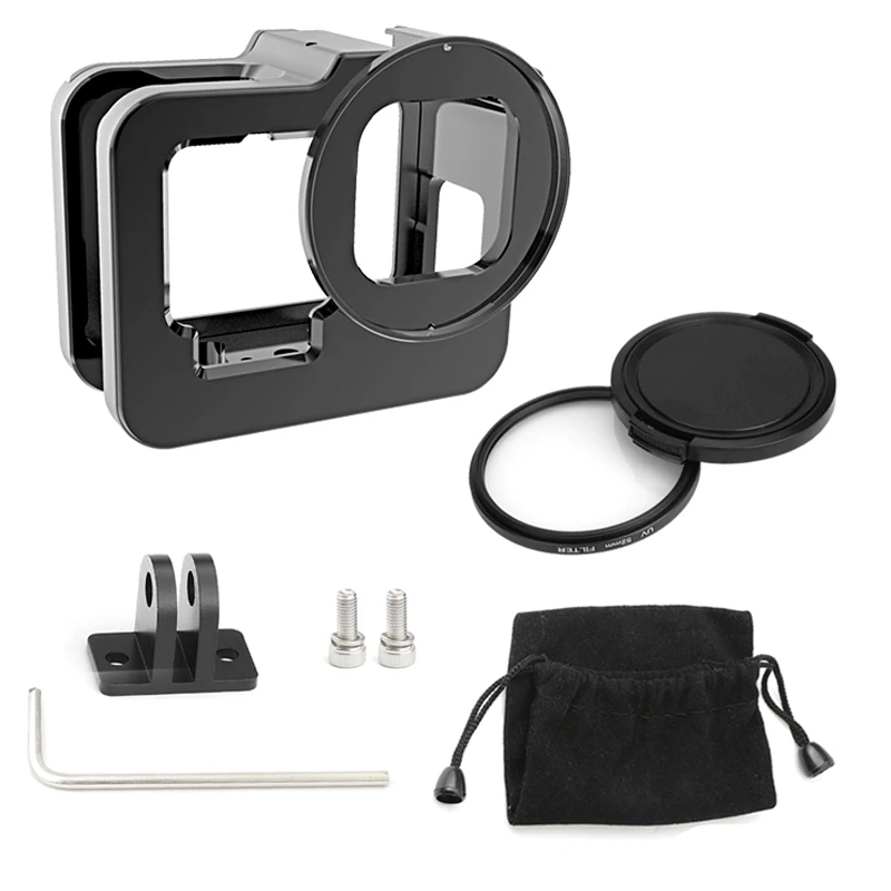 for GoPro Hero 9 Action Camera Aluminum Alloy Housing Shell Case Protective Cage with Insurance Frame Mount & UV Lens Filter
for GoPro Hero 9 Action Camera Aluminum Alloy Housing Shell Case Protective Cage with Insurance Frame Mount & UV Lens Filter