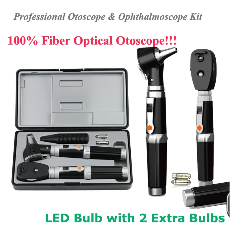 2 in 1 Professional Diagnostic Medical Ear Eye Care Kit Endoscope LED Direct Reading Fiber Otoscope Ophthalmoscope Set
2 in 1 Professional Diagnostic Medical Ear Eye Care Kit Endoscope LED Direct Reading Fiber Otoscope Ophthalmoscope Set