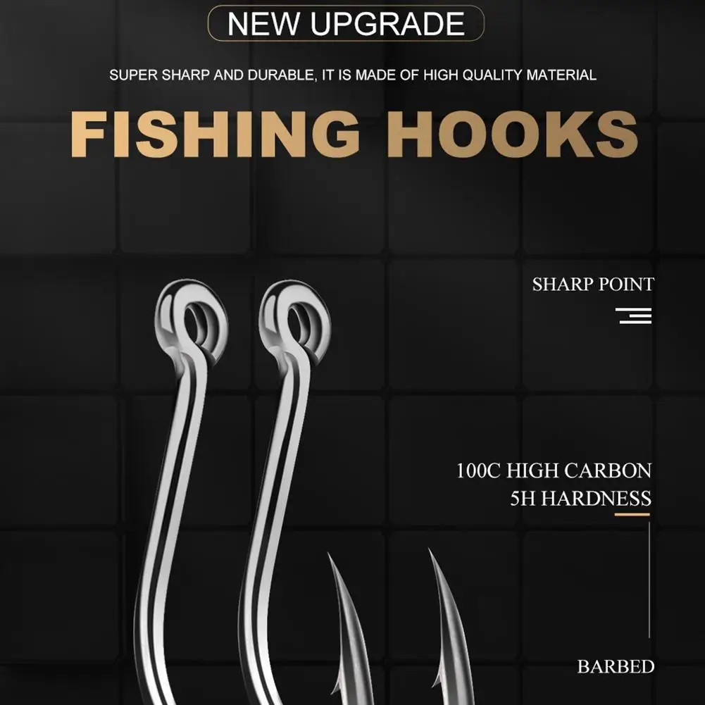 100pcs/box High Carbon Steel Fishing Hooks 1#-10# Fish Hook Set Barb Carp Fishing Accessories
100pcs/box High Carbon Steel Fishing Hooks 1#-10# Fish Hook Set Barb Carp Fishing Accessories