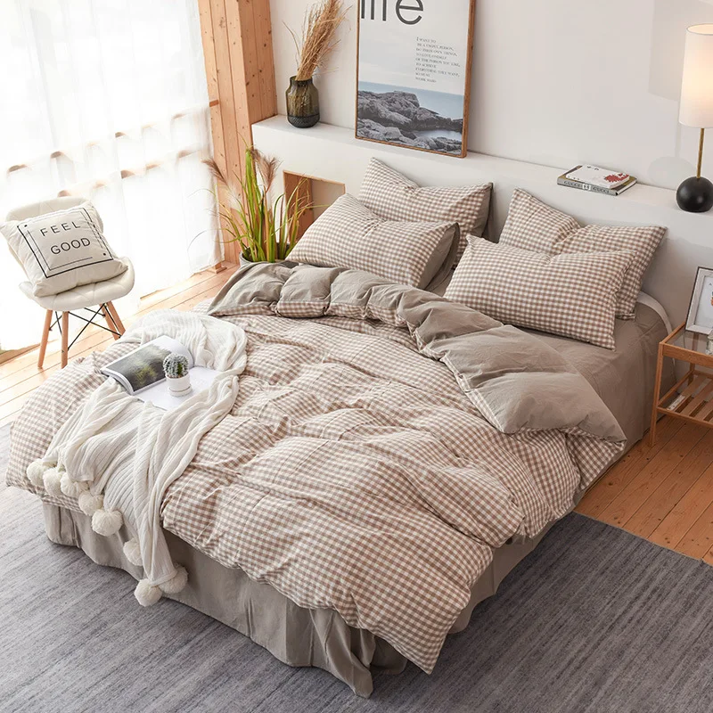 100% Cotton Bedding Set Washed Cotton Duvet Cover Set 3 or 4pcs/set Home Stripe Bed Linen Set Bedclothes 2020 Spring Flat Sheet 
100% Cotton Bedding Set Washed Cotton Duvet Cover Set 3 or 4pcs/set Home Stripe Bed Linen Set Bedclothes 2020 Spring Flat Sheet