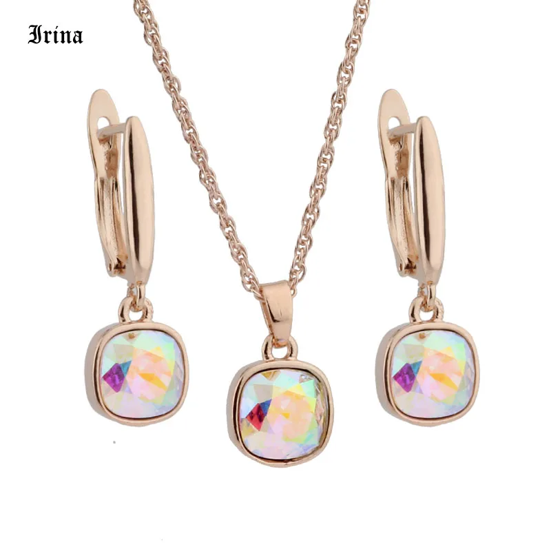 New Russian style Small Square Design Crystal Rose Gold Color Earrings And Pendant Jewellery Set Gift For Women's Jewelry
New Russian style Small Square Design Crystal Rose Gold Color Earrings And Pendant Jewellery Set Gift For Women's Jewelry