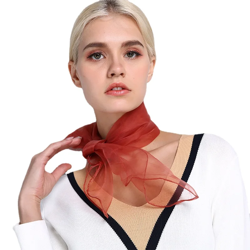 Шарф Sparsil женский квадратный прозрачный, однотонный, тонкий шифоновый шарф, модные обертки из органзы, 70 см * 70 см, лето-весна 
Шарф Sparsil женский квадратный прозрачный, однотонный, тонкий шифоновый шарф, модные обертки из органзы, 70 см * 70 см, лето-весна