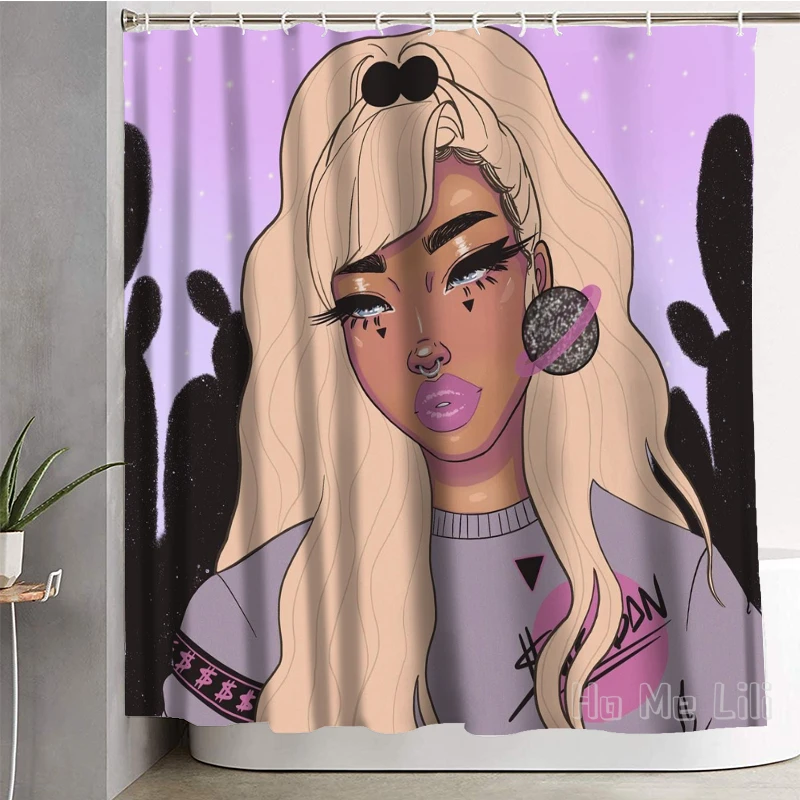 Занавеска для душа с желтыми волосами для черной девушки, декоративные водонепроницаемые украшения для ванной комнаты
Занавеска для душа с желтыми волосами для черной девушки, декоративные водонепроницаемые украшения для ванной комнаты
