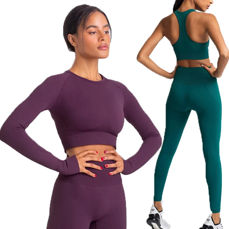 Seamless Women Yoga Set Workout Sportswear Gym Clothing Fitness Long Sleeve Crop Top Tight High Waist Leggings Sports Suits
Seamless Women Yoga Set Workout Sportswear Gym Clothing Fitness Long Sleeve Crop Top Tight High Waist Leggings Sports Suits
