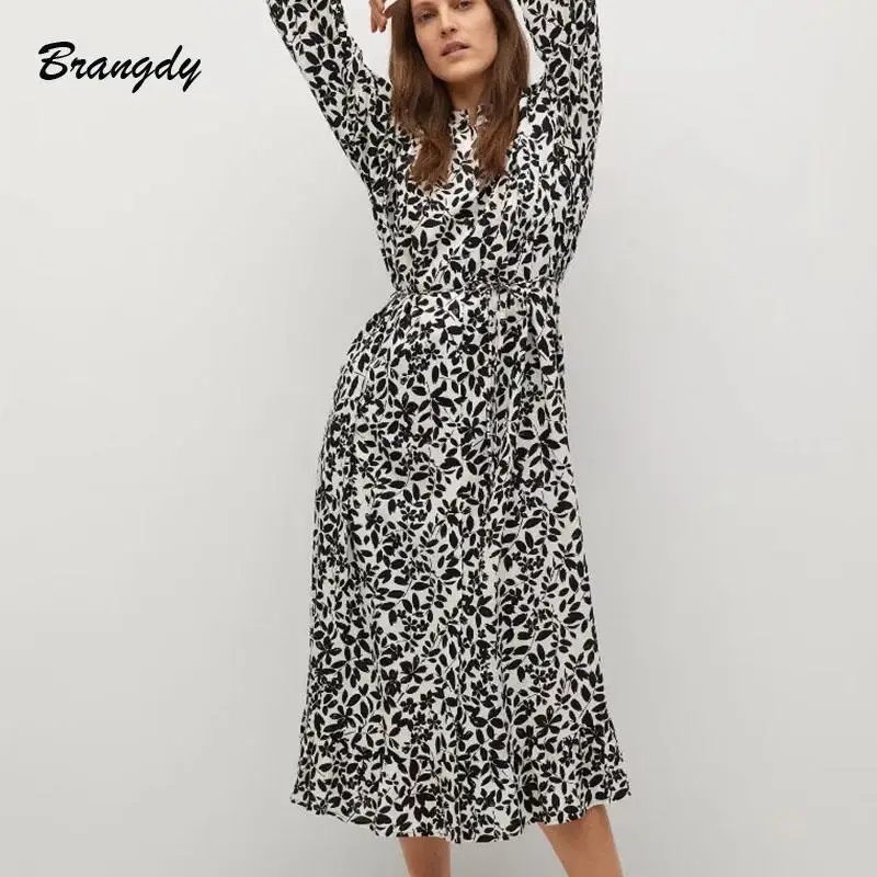 Dresses For Women Floral Printed Women Dress Sashed Long Sleeve Vintage Chiffon Shirt Dress Wrap Summer Vestidos Maxi Dresses
Dresses For Women Floral Printed Women Dress Sashed Long Sleeve Vintage Chiffon Shirt Dress Wrap Summer Vestidos Maxi Dresses