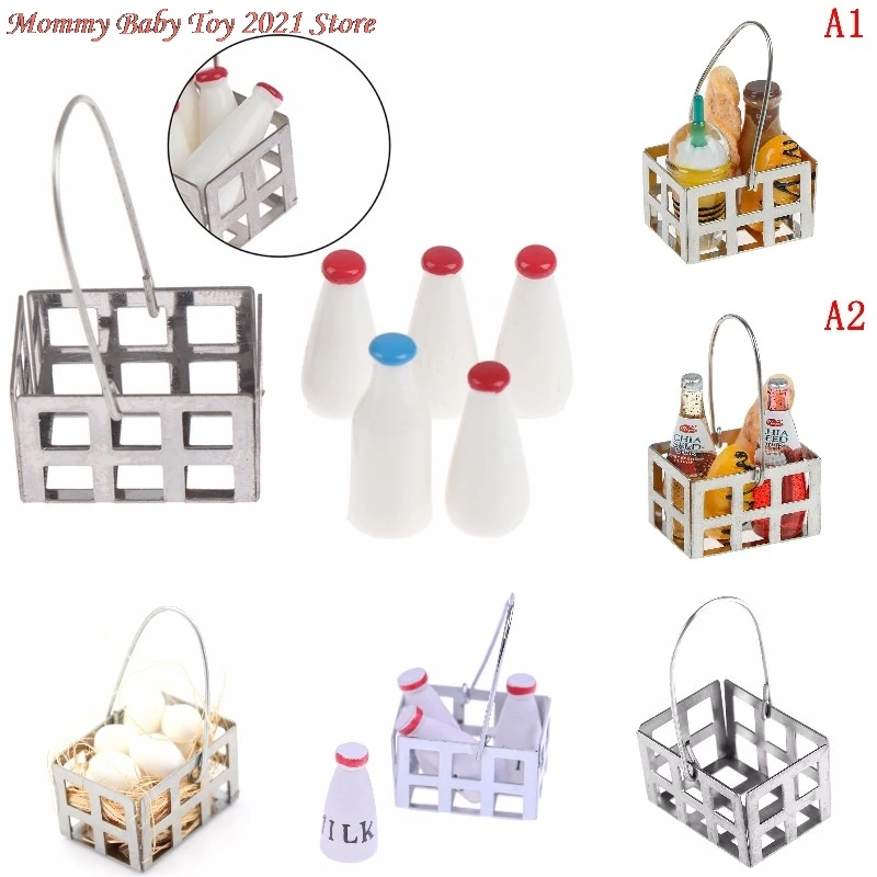 1/12 Dollhouse Miniature Milk Rack Basket Jug with Lid Bottle Dolls House Kitchen Accessories Furniture Decor Baby DIY Toys
1/12 Dollhouse Miniature Milk Rack Basket Jug with Lid Bottle Dolls House Kitchen Accessories Furniture Decor Baby DIY Toys