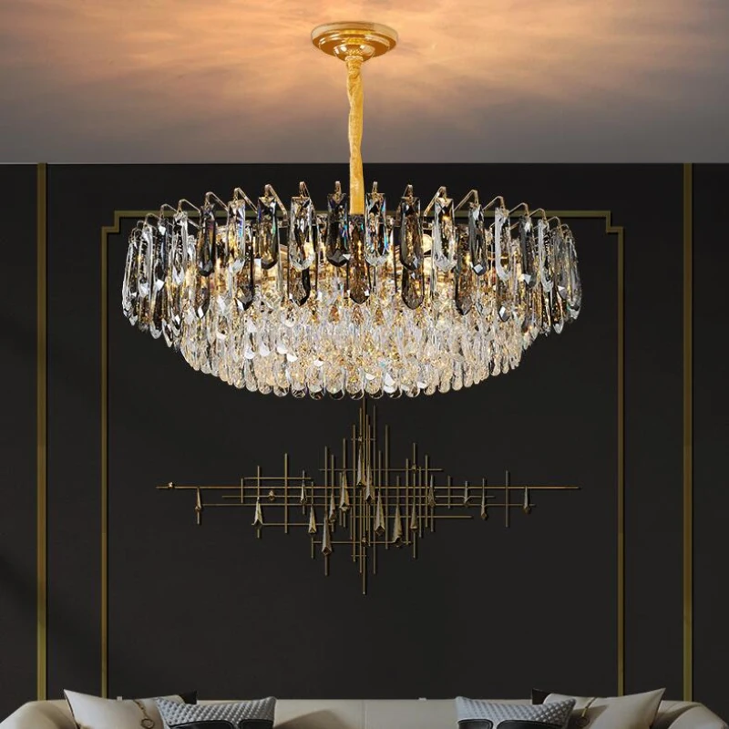 Fashion crystal chandelier round living room lamp modern romantic lamp bedroom lighting
Fashion crystal chandelier round living room lamp modern romantic lamp bedroom lighting