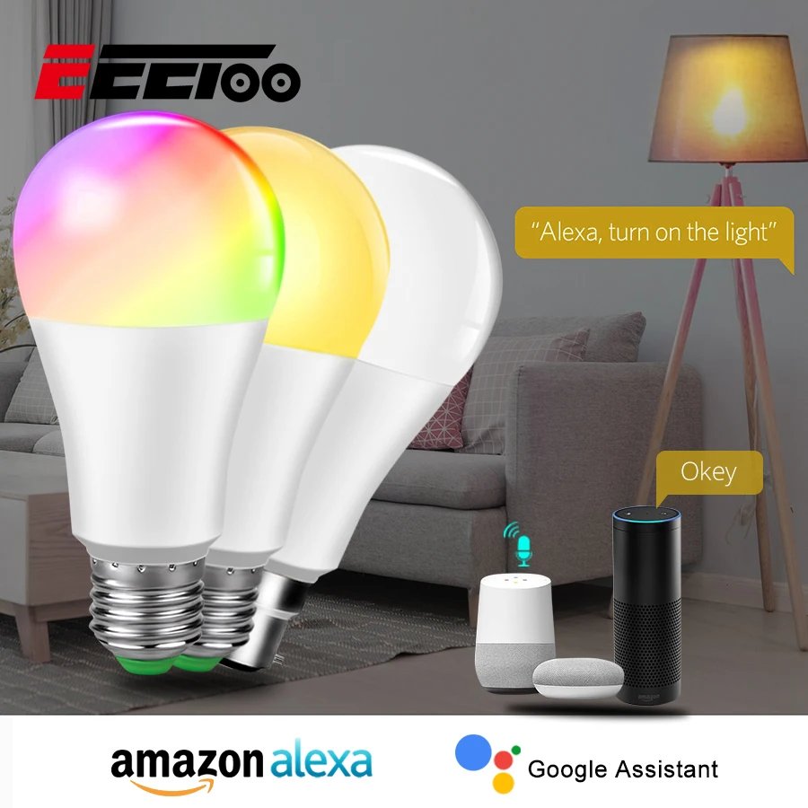 Lampada LED 15W Smart Bulb E27 RGB Light Lamp Wifi Alexa or Bluetooth Remote RGB LED Night Light for Smart Home Lighting 85-265V
Lampada LED 15W Smart Bulb E27 RGB Light Lamp Wifi Alexa or Bluetooth Remote RGB LED Night Light for Smart Home Lighting 85-265V