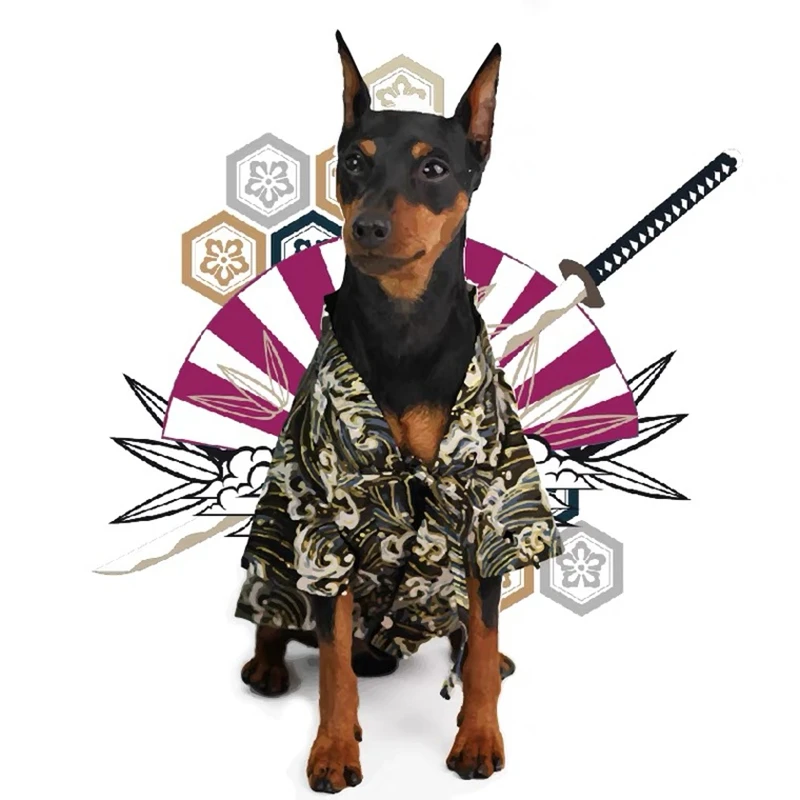 Новая японская рубашка-кимоно для собак летняя футболка щенков одежда маленьких