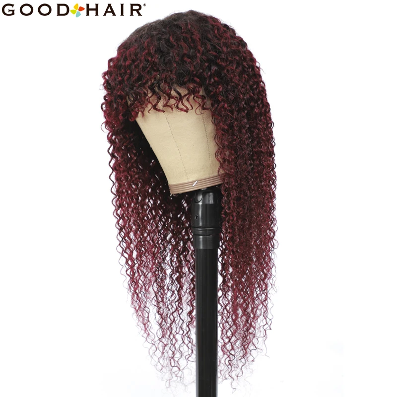 Ombre Red Kinky Curly Wig With Bangs Brazilian Cheap Curly Full Machine Made 150 Density Remy Human Hair Wigs GOOD HAIR
Ombre Red Kinky Curly Wig With Bangs Brazilian Cheap Curly Full Machine Made 150 Density Remy Human Hair Wigs GOOD HAIR