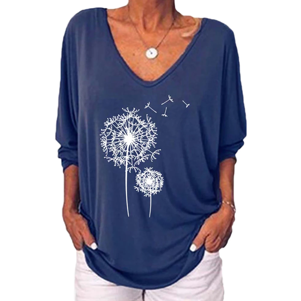 Dandelion-Printing Tshirt Women Seven-Points Sleeve V Neck Single Breasted Casual Tee Shirts Oversize Clothes Women#k
Dandelion-Printing Tshirt Women Seven-Points Sleeve V Neck Single Breasted Casual Tee Shirts Oversize Clothes Women#k