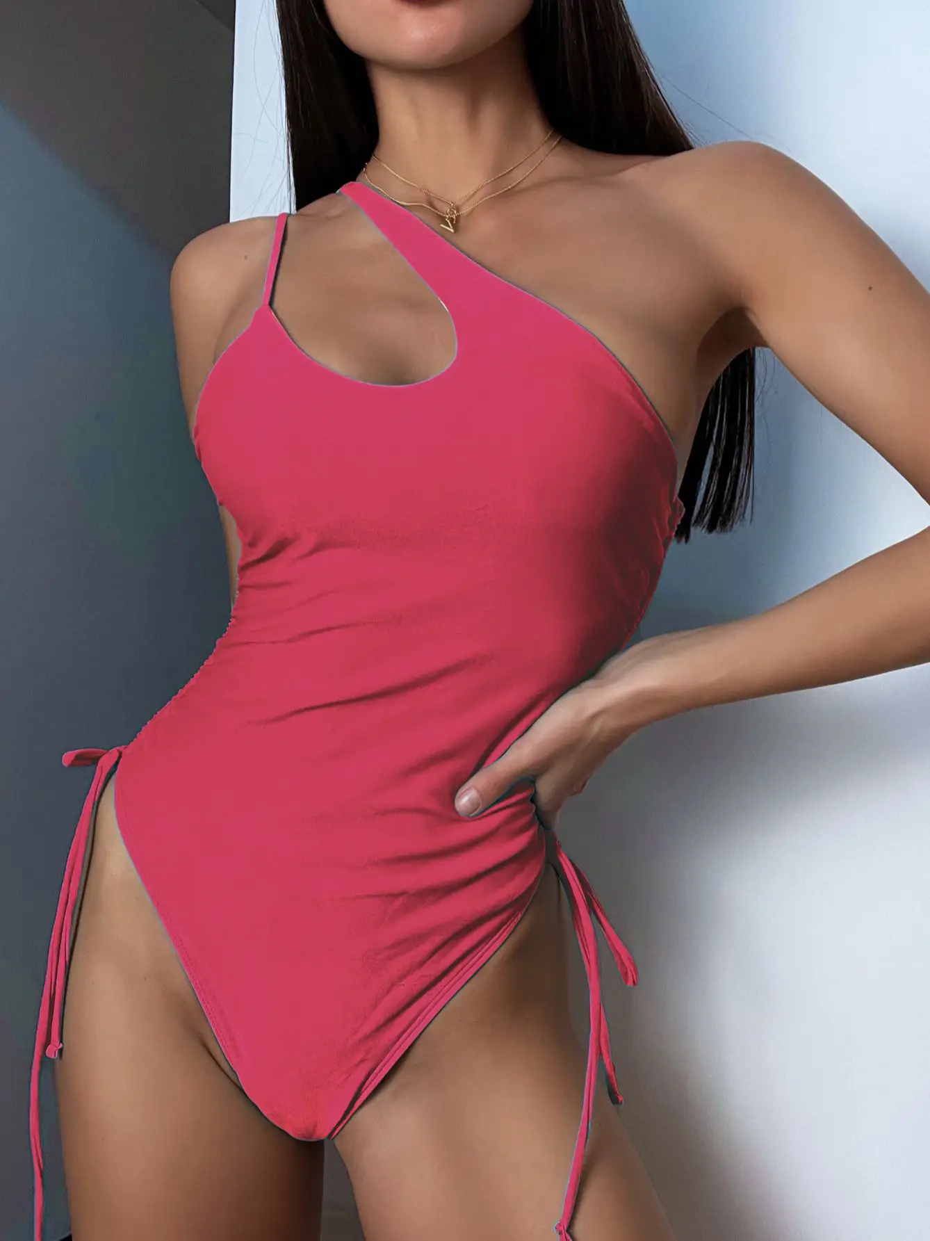 Sexy One-piece Swimsuit Women Elastic Gather Padded Swimwear Irregular One-shoulder Strap Bikini Bathing Suit Beachwear Swimming
Sexy One-piece Swimsuit Women Elastic Gather Padded Swimwear Irregular One-shoulder Strap Bikini Bathing Suit Beachwear Swimming