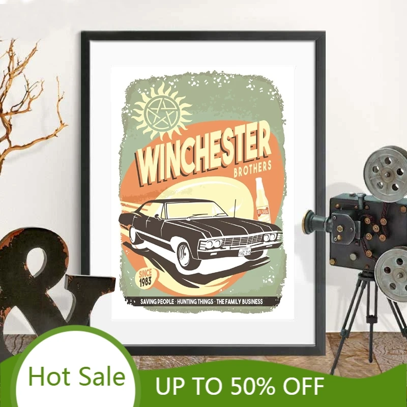 Supernatural Tv Show Canvas Painting Posters Retro Impala Car Prints Garage Sign Brothers Wall Art Picture Home Decoration
Supernatural Tv Show Canvas Painting Posters Retro Impala Car Prints Garage Sign Brothers Wall Art Picture Home Decoration
