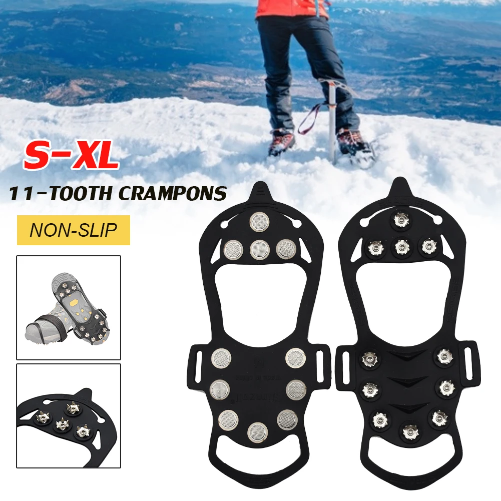 11 Teeth Outdoor Anti-Skid Ice Climbing Shoe Crampons Ice Snow Cleats Anti-Slip Snow Shoe 11 Studs for Most Shoes Boots
11 Teeth Outdoor Anti-Skid Ice Climbing Shoe Crampons Ice Snow Cleats Anti-Slip Snow Shoe 11 Studs for Most Shoes Boots